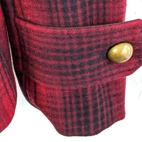Anthro Elevenses Wanigan Plaid Pea Coat 6 - Picture 7 of 10
